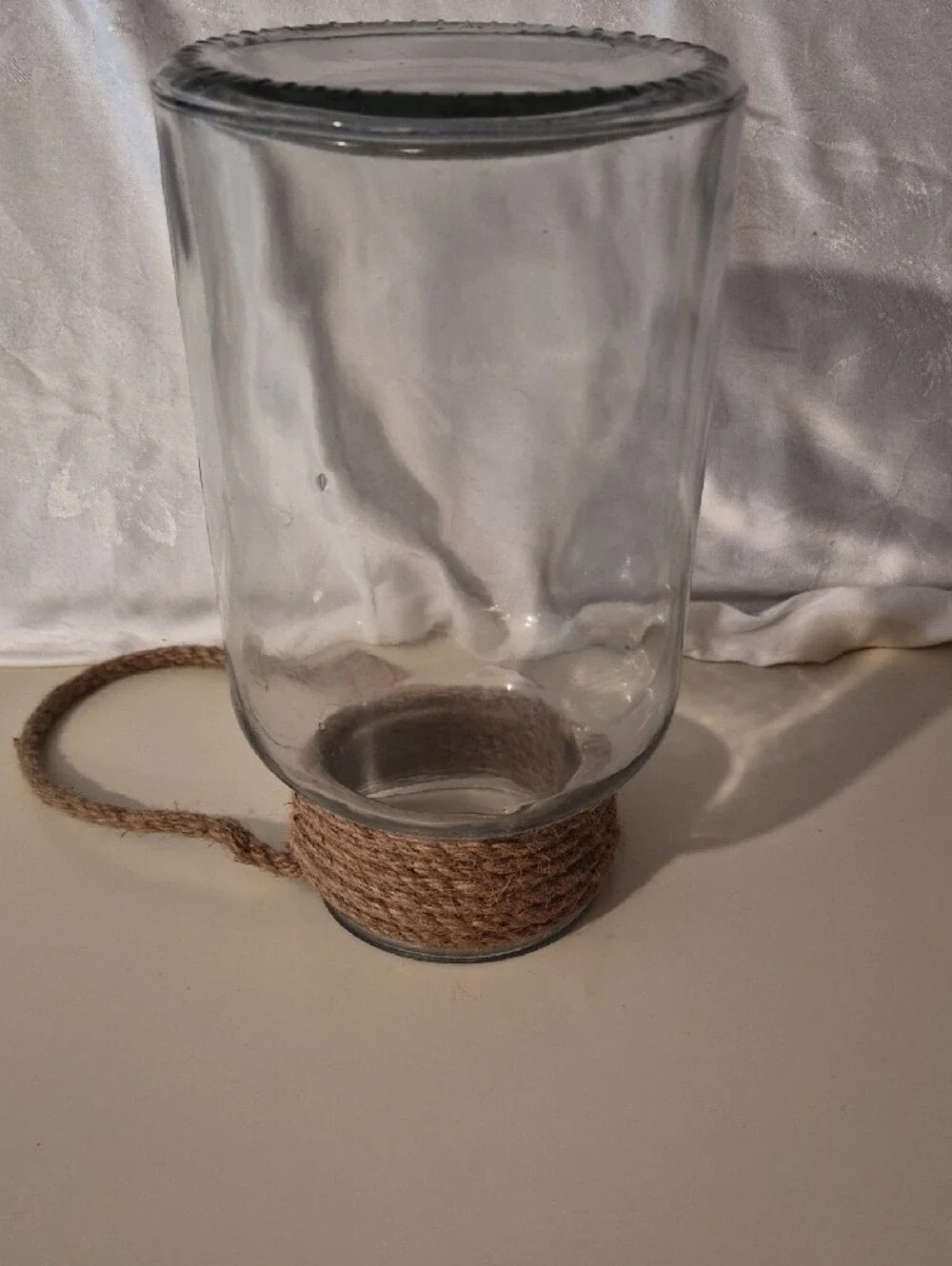 Natural Rope Glass Lantern Vase